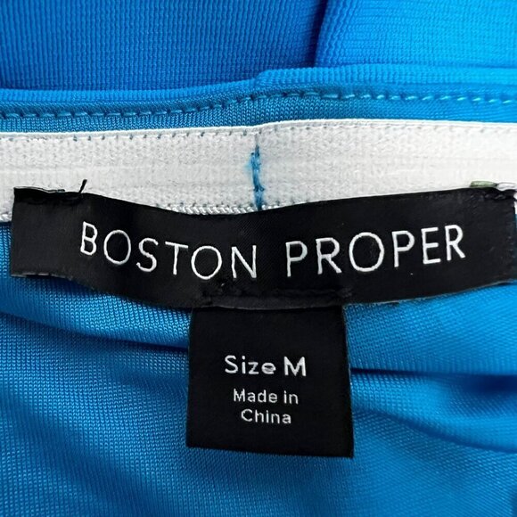 Boston Proper Women’s Halter Tie Neck Turquoise Sheath Dress Short Medium New - Picture 7 of 9